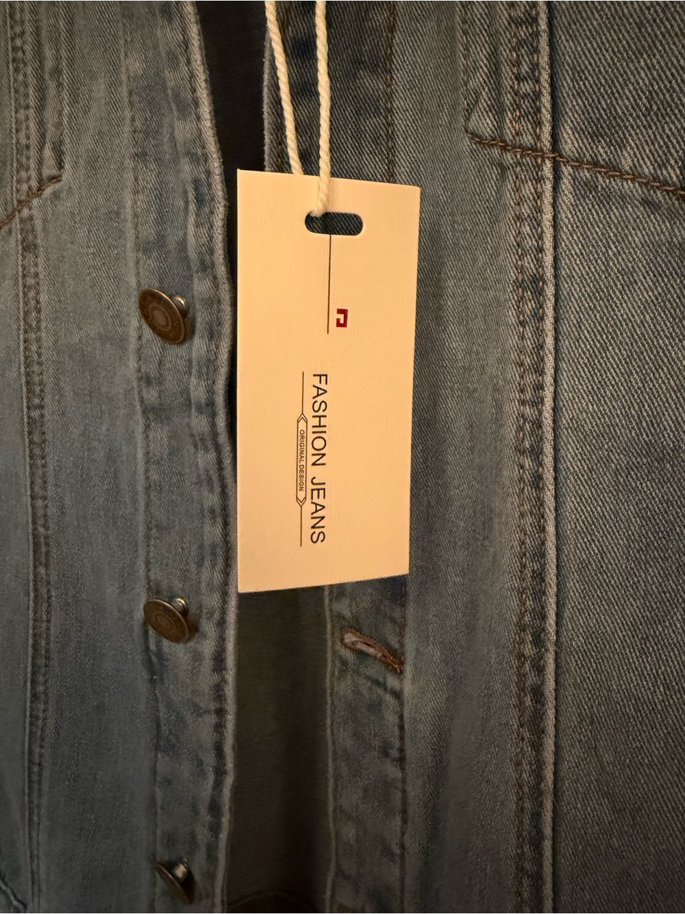 Vintage Style Light Wash Denim Jacket - Blue - Picture 3 of 3